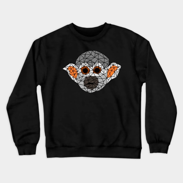 Geometric squirrel monkey Crewneck Sweatshirt by Wild Geometric